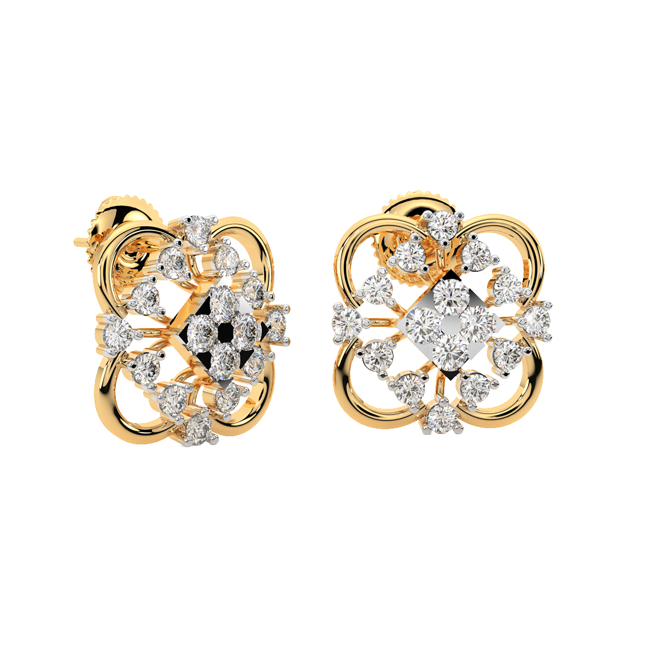 Isaiah Round Diamond Stud Earrings